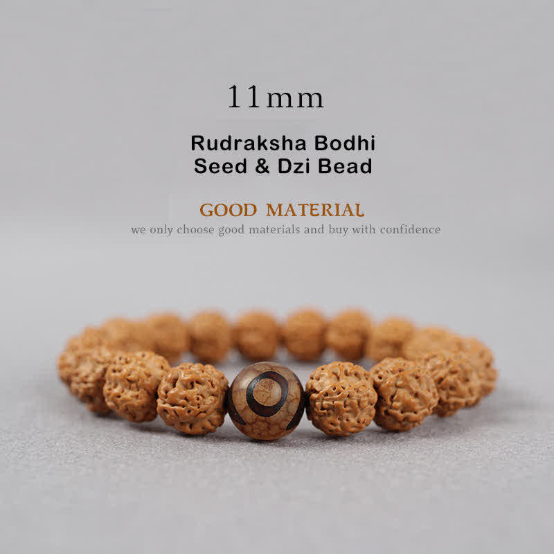 Rudraksha Bodhi Samen Spirituelles Armband 9mm | Reichtumsenergie