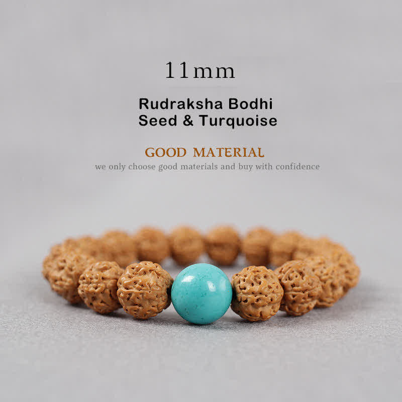 Rudraksha Bodhi Samen Spirituelles Armband 9mm | Reichtumsenergie