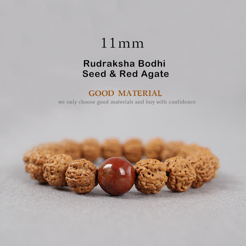 Rudraksha Bodhi Samen Spirituelles Armband 9mm | Reichtumsenergie