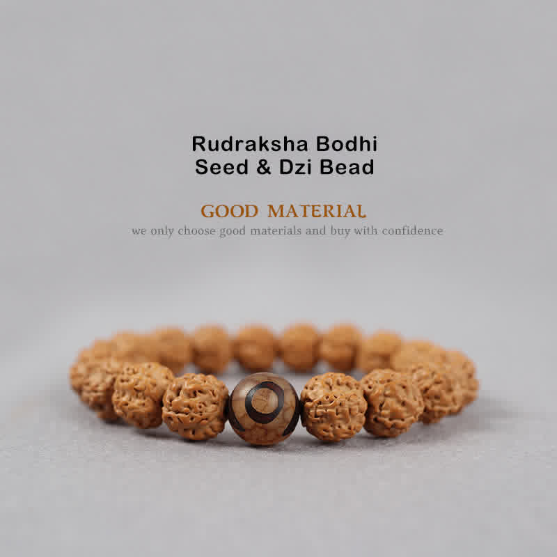 Rudraksha Bodhi Samen Spirituelles Armband 9mm | Reichtumsenergie
