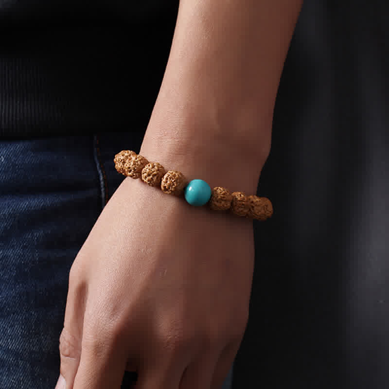 Rudraksha Bodhi Samen Spirituelles Armband 9mm | Reichtumsenergie