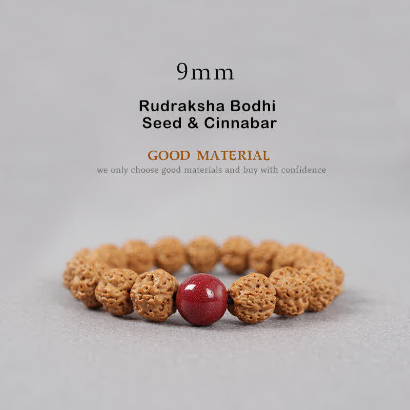 Rudraksha Bodhi Samen Spirituelles Armband 9mm | Reichtumsenergie
