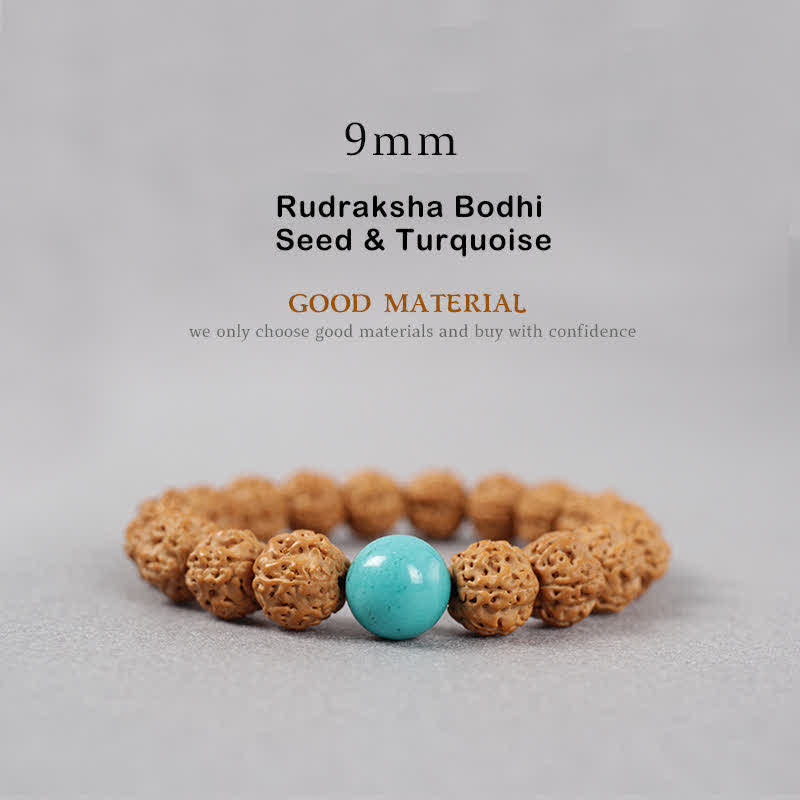 Rudraksha Bodhi Samen Spirituelles Armband 9mm | Reichtumsenergie