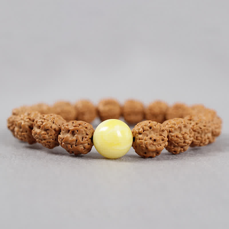 Rudraksha Bodhi Samen Spirituelles Armband 9mm | Reichtumsenergie