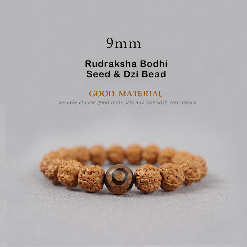 Rudraksha Bodhi Samen Spirituelles Armband 9mm | Reichtumsenergie