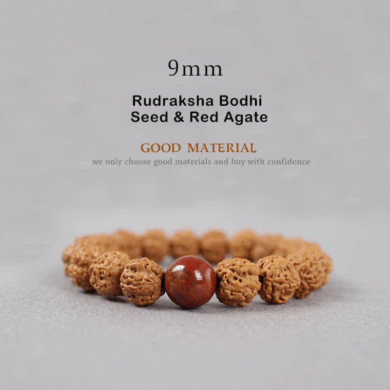 Rudraksha Bodhi Samen Spirituelles Armband 9mm | Reichtumsenergie