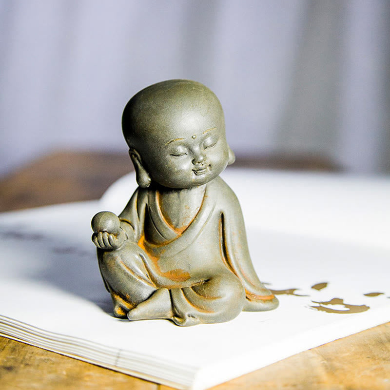 Rostgusseisenpulver 3-teiliges Buddha-Statuen-Set für die Meditation zu Hause