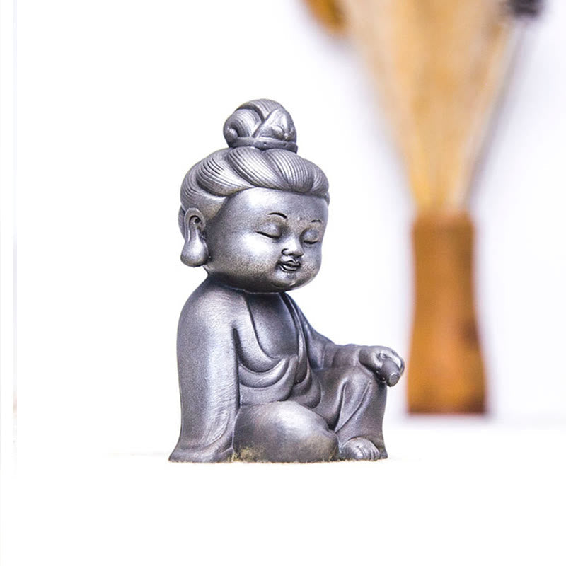 Rostgusseisenpulver 3-teiliges Buddha-Statuen-Set für die Meditation zu Hause