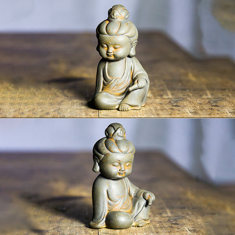 Rostgusseisenpulver 3-teiliges Buddha-Statuen-Set für die Meditation zu Hause