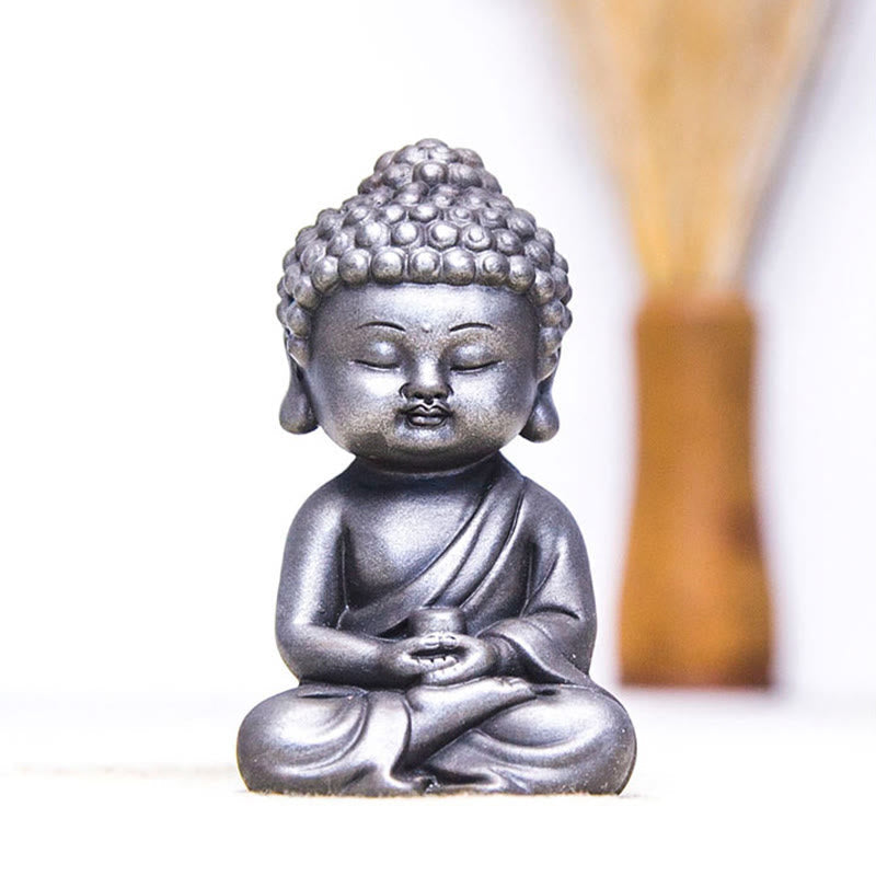Rostgusseisenpulver 3-teiliges Buddha-Statuen-Set für die Meditation zu Hause