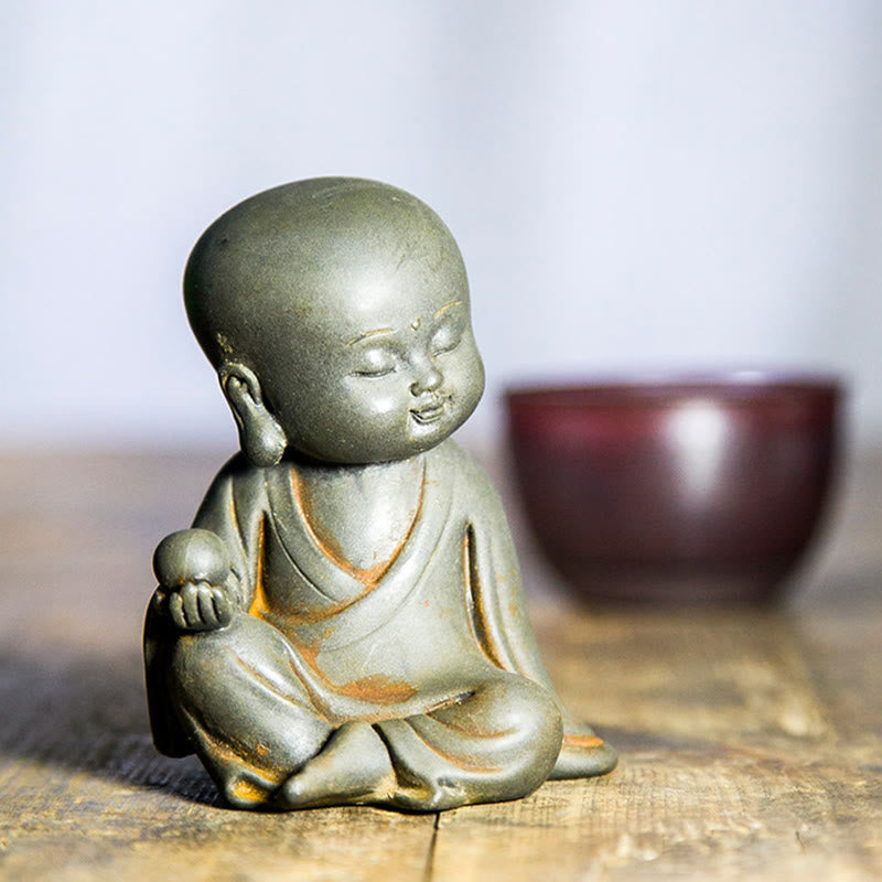 Rostgusseisenpulver 3-teiliges Buddha-Statuen-Set für die Meditation zu Hause