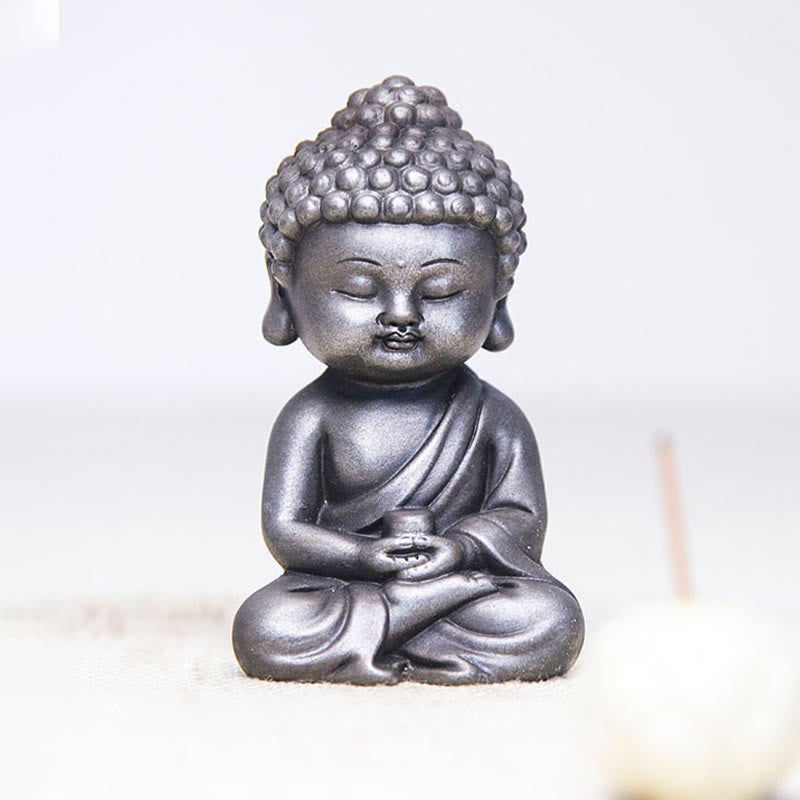 Rostgusseisenpulver 3-teiliges Buddha-Statuen-Set für die Meditation zu Hause