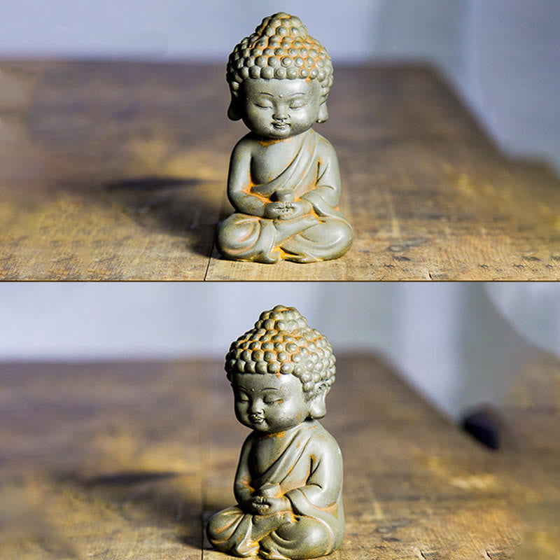 Rostgusseisenpulver 3-teiliges Buddha-Statuen-Set für die Meditation zu Hause