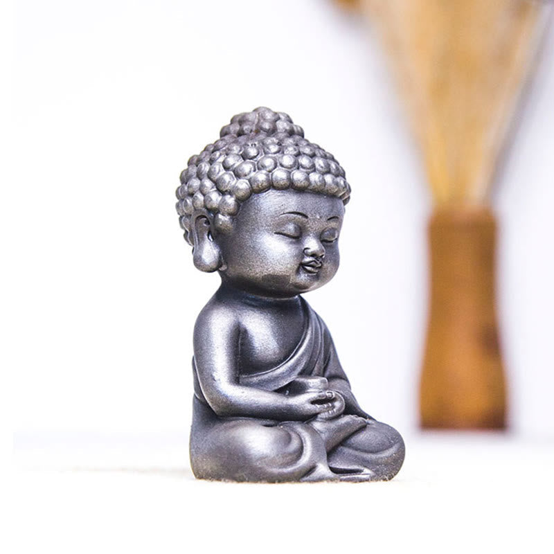 Rostgusseisenpulver 3-teiliges Buddha-Statuen-Set für die Meditation zu Hause