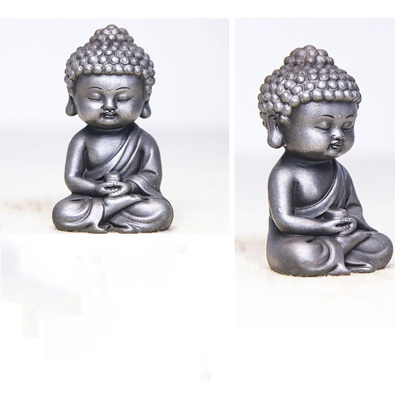 Rostgusseisenpulver 3-teiliges Buddha-Statuen-Set für die Meditation zu Hause