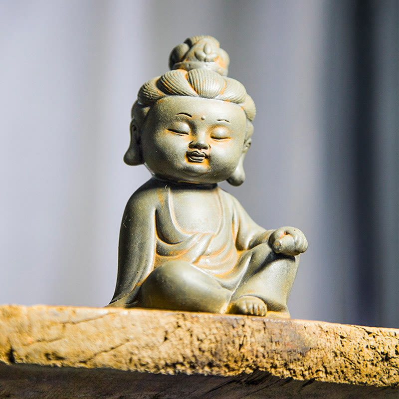 Rostgusseisenpulver 3-teiliges Buddha-Statuen-Set für die Meditation zu Hause