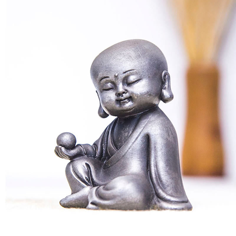 Rostgusseisenpulver 3-teiliges Buddha-Statuen-Set für die Meditation zu Hause