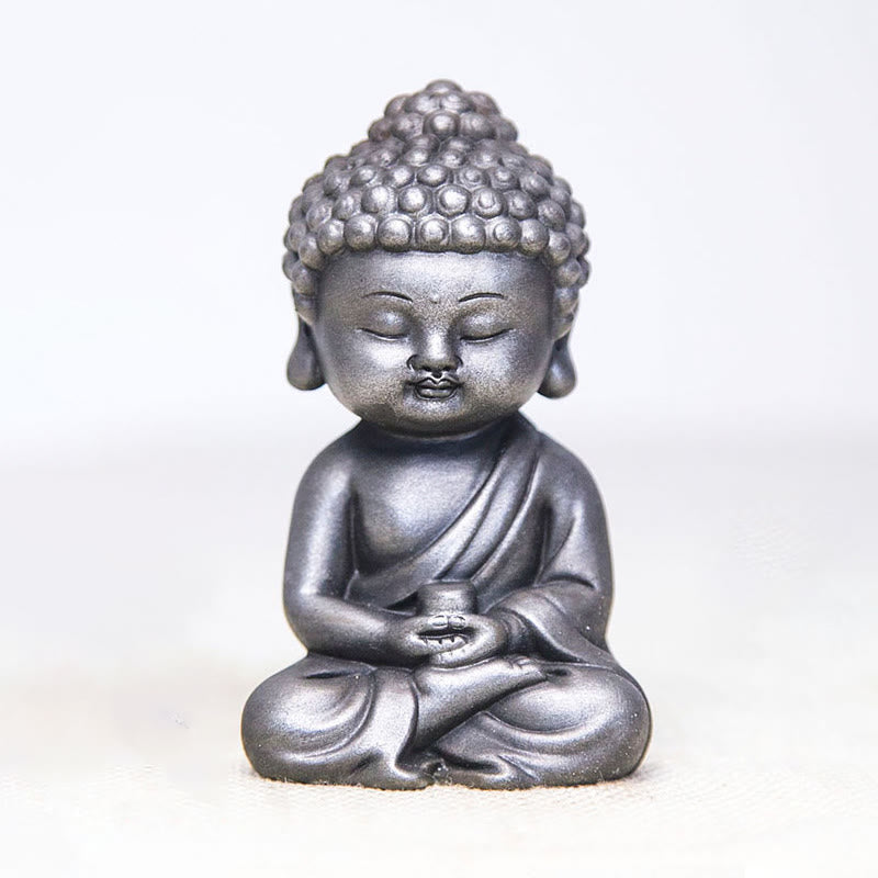Rostgusseisenpulver 3-teiliges Buddha-Statuen-Set für die Meditation zu Hause