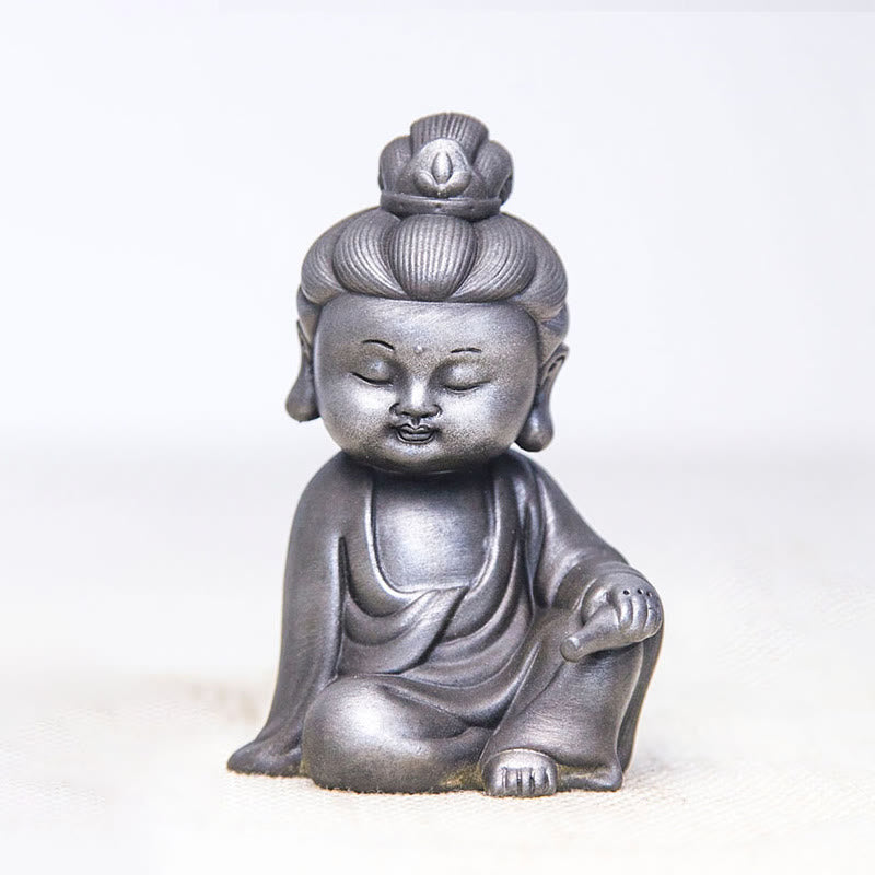 Rostgusseisenpulver 3-teiliges Buddha-Statuen-Set für die Meditation zu Hause