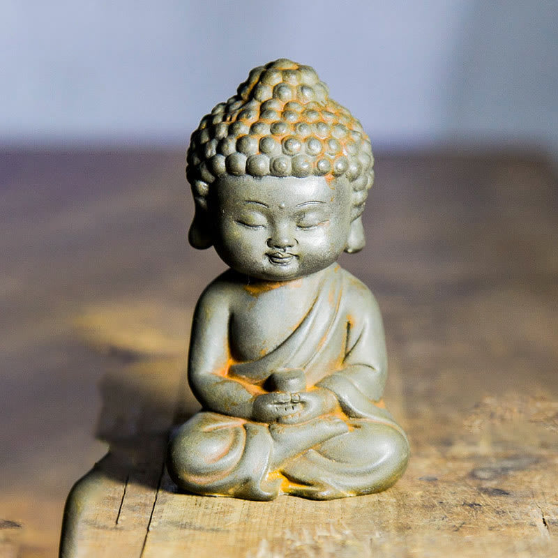 Rostgusseisenpulver 3-teiliges Buddha-Statuen-Set für die Meditation zu Hause