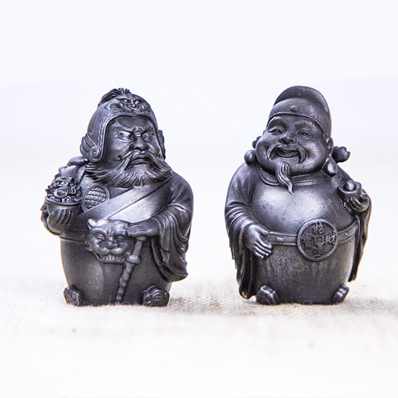 Rostversion Literarischer Gott des Reichtums Eisenpulverstatue