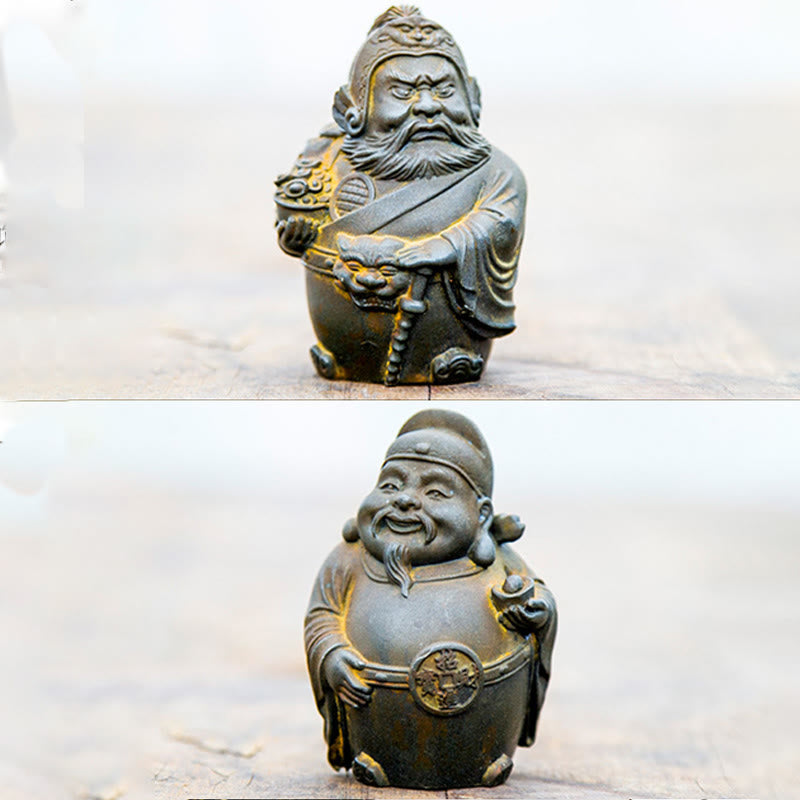 Rostversion Literarischer Gott des Reichtums Eisenpulverstatue