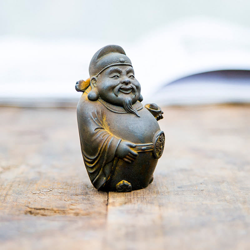 Rostversion Literarischer Gott des Reichtums Eisenpulverstatue