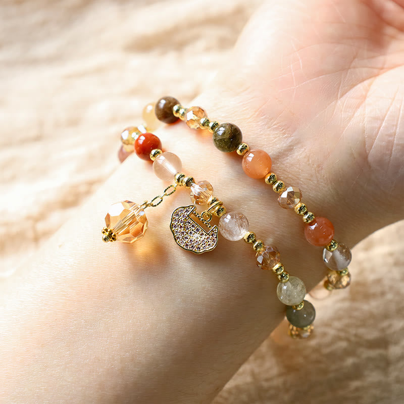 Rutilquarz Doppelwickelarmband für spirituelles Wachstum