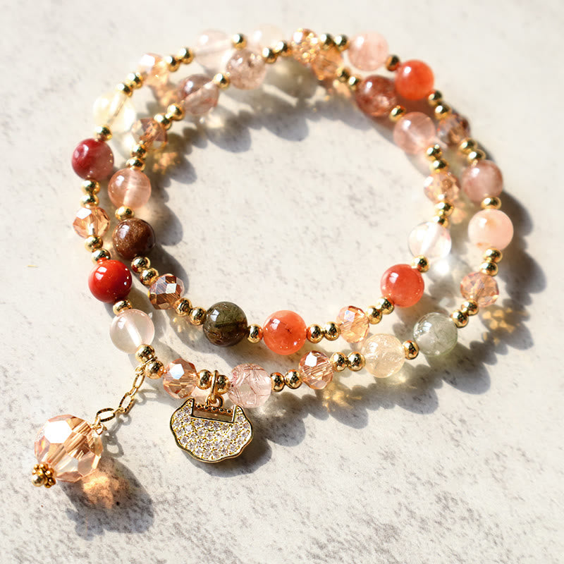 Rutilquarz Doppelwickelarmband für spirituelles Wachstum