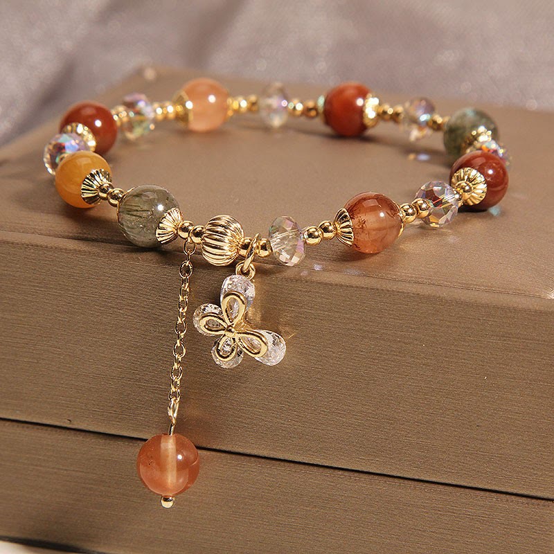 Rutilquarz Fu Lu Shou Reichtum Schmetterling Armband