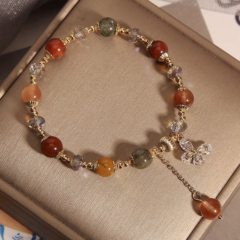 Rutilquarz Fu Lu Shou Reichtum Schmetterling Armband