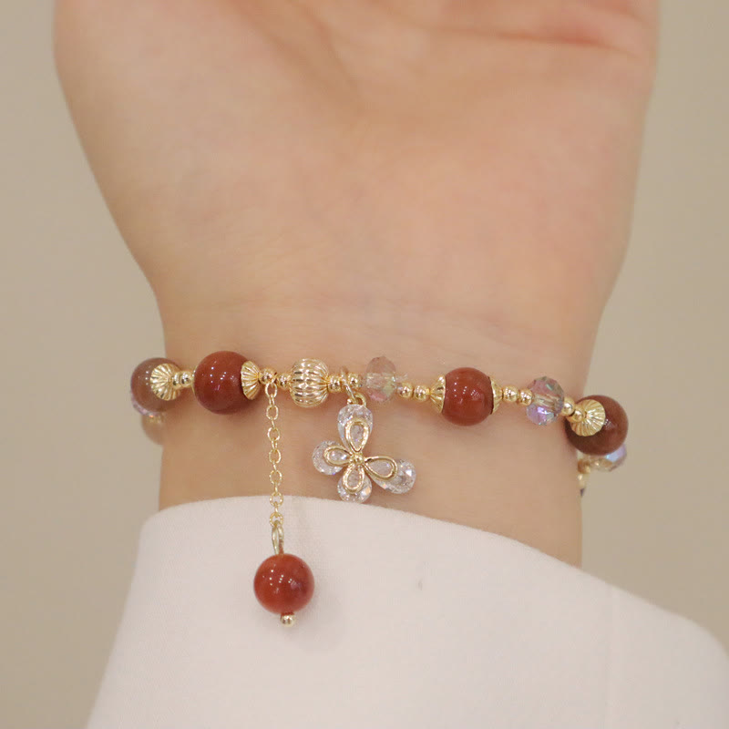 Rutilquarz Fu Lu Shou Reichtum Schmetterling Armband