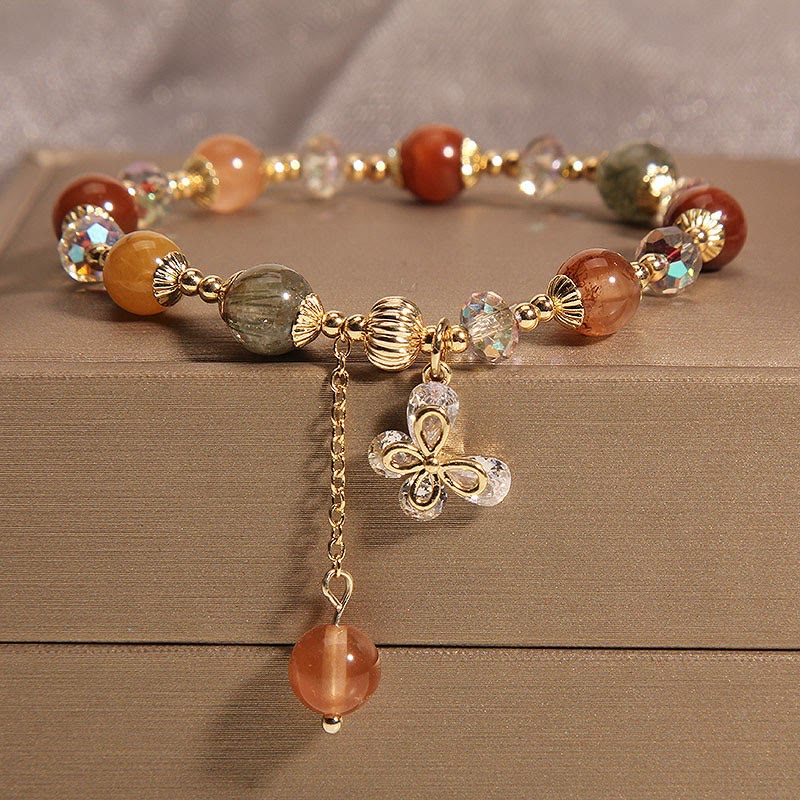 Rutilquarz Fu Lu Shou Reichtum Schmetterling Armband