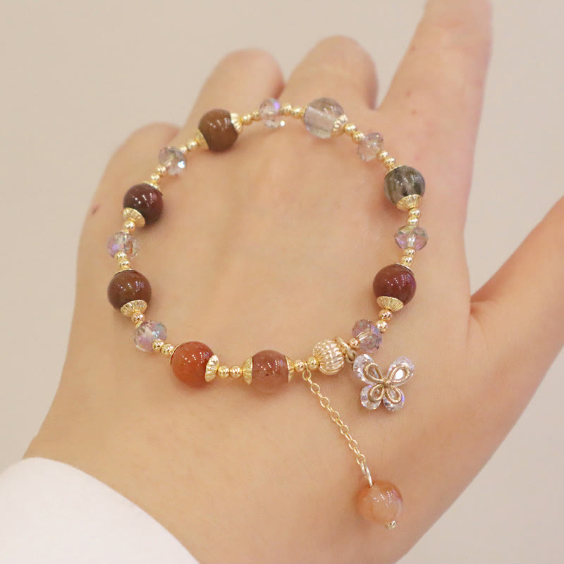 Rutilquarz Fu Lu Shou Reichtum Schmetterling Armband