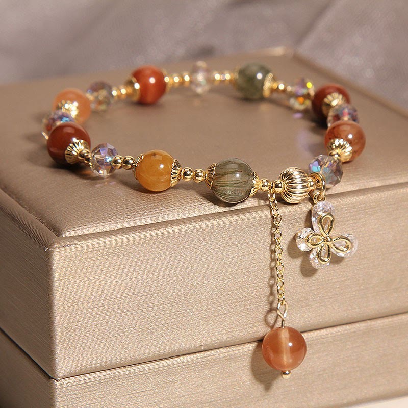 Rutilquarz Fu Lu Shou Reichtum Schmetterling Armband