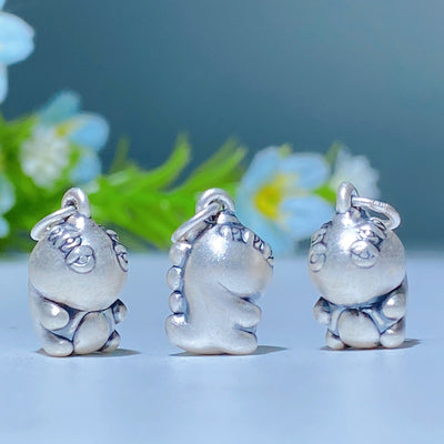 S925 Silver Carved Charms for Spiritual Jewelry DIY 5-15mm