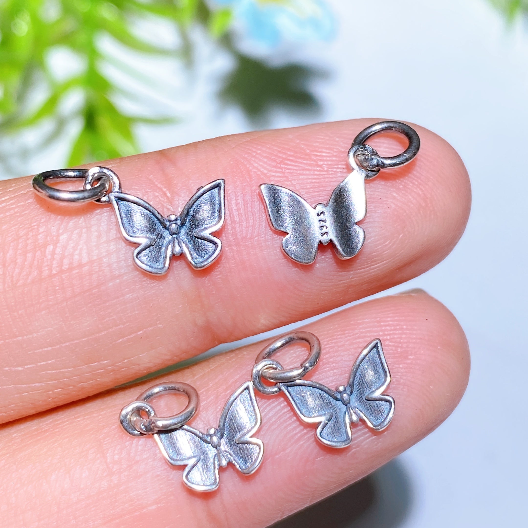 S925 Silver Carved Charms for Spiritual Jewelry DIY 5-15mm