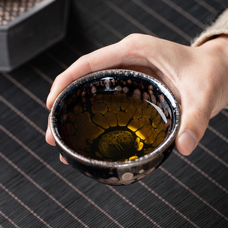 Sakura Jianzhan Keramik-Teetasse, 140 ml, Kirschblüten-Design