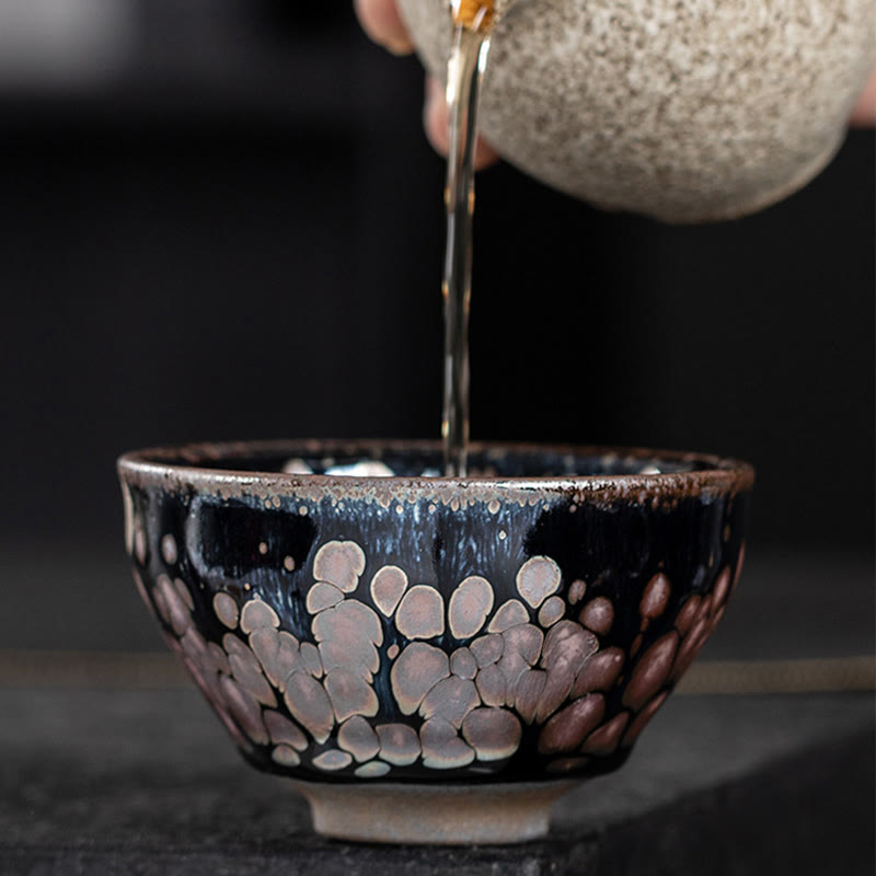 Sakura Jianzhan Keramik-Teetasse, 140 ml, Kirschblüten-Design