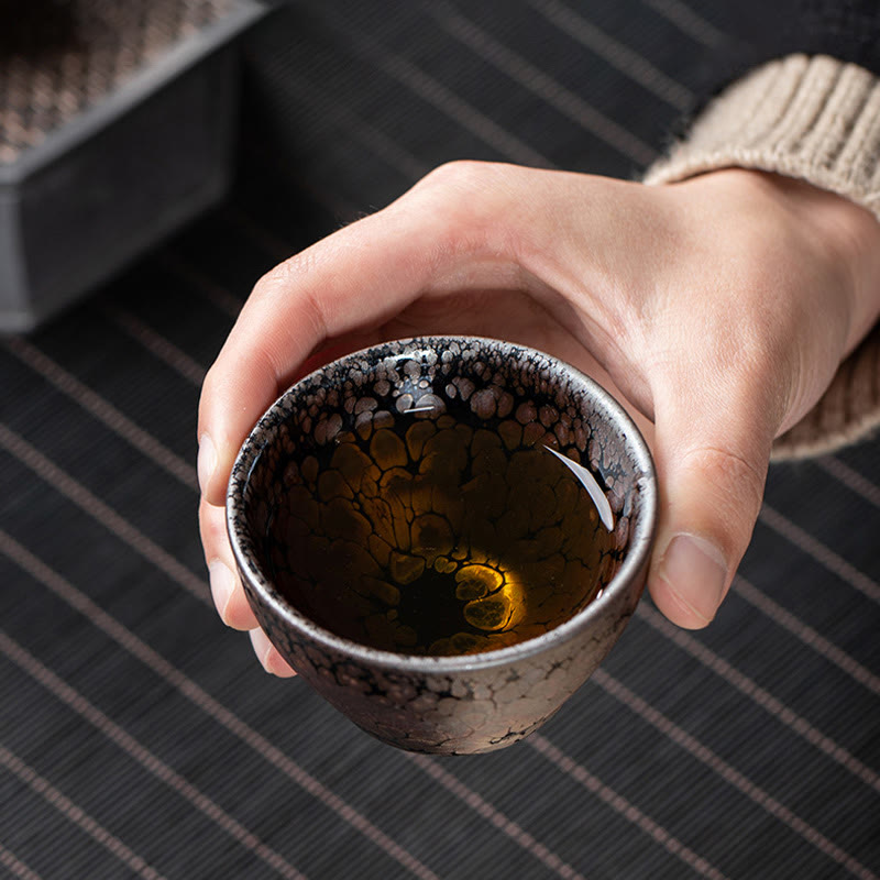 Sakura Jianzhan Keramik-Teetasse, 140 ml, Kirschblüten-Design