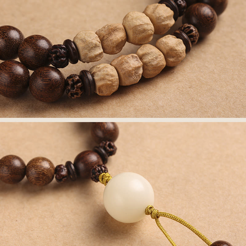 Sandelholz-Doppelwickelarmband 6 mm zur Reinigung