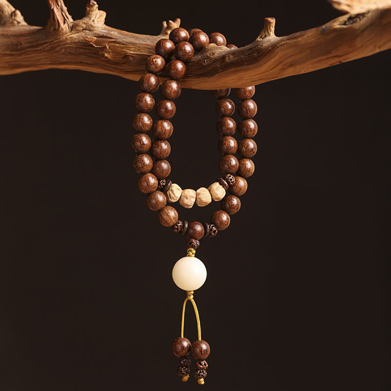 Sandelholz-Doppelwickelarmband 6 mm zur Reinigung