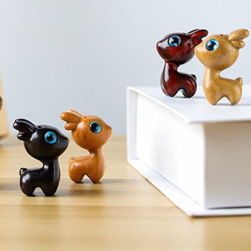 Sandelholz Glücksbringer Mini Hirsch Schutzfigur Klein 3,6cm