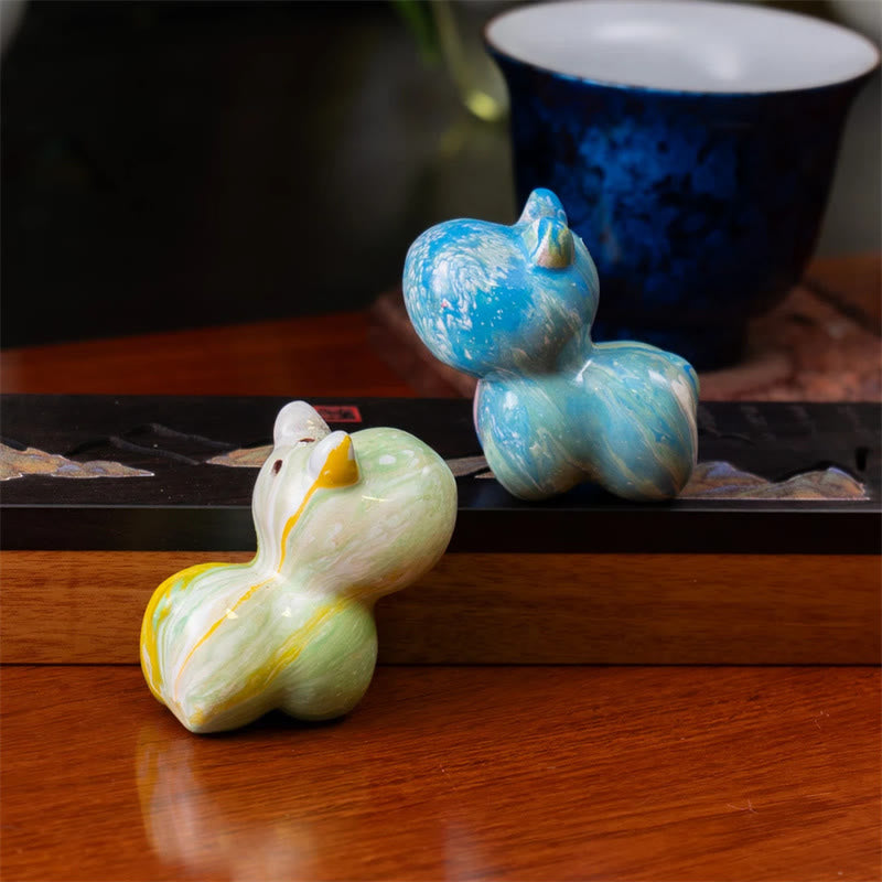 Sandelholz Mini Hund Lack Handwerk Zen Dekor 1,77 Zoll (4,5 cm)