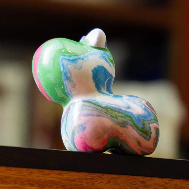 Sandelholz Mini Hund Lack Handwerk Zen Dekor 1,77 Zoll (4,5 cm)