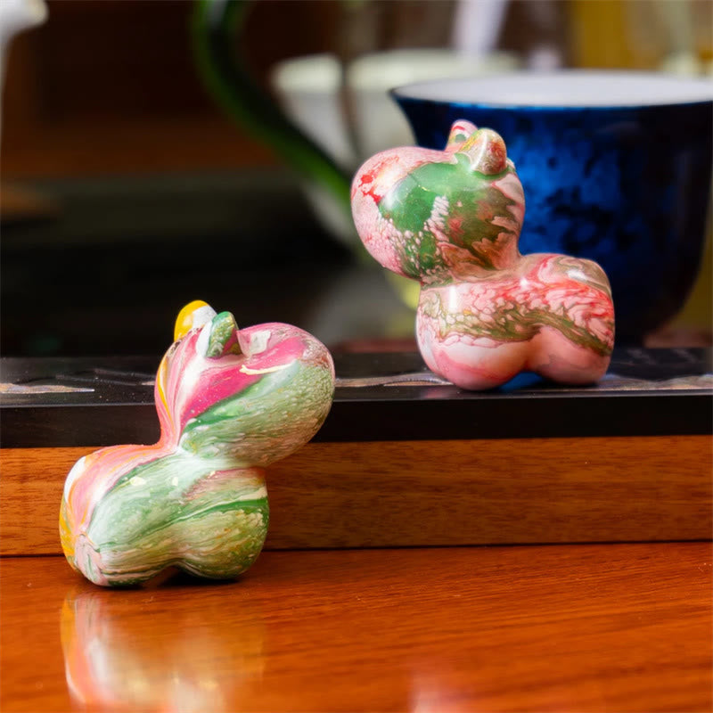 Sandelholz Mini Hund Lack Handwerk Zen Dekor 1,77 Zoll (4,5 cm)