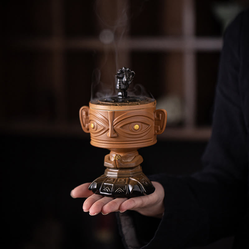 Sanxingdui Keramik-Räuchergefäß für Meditation und Harmonie