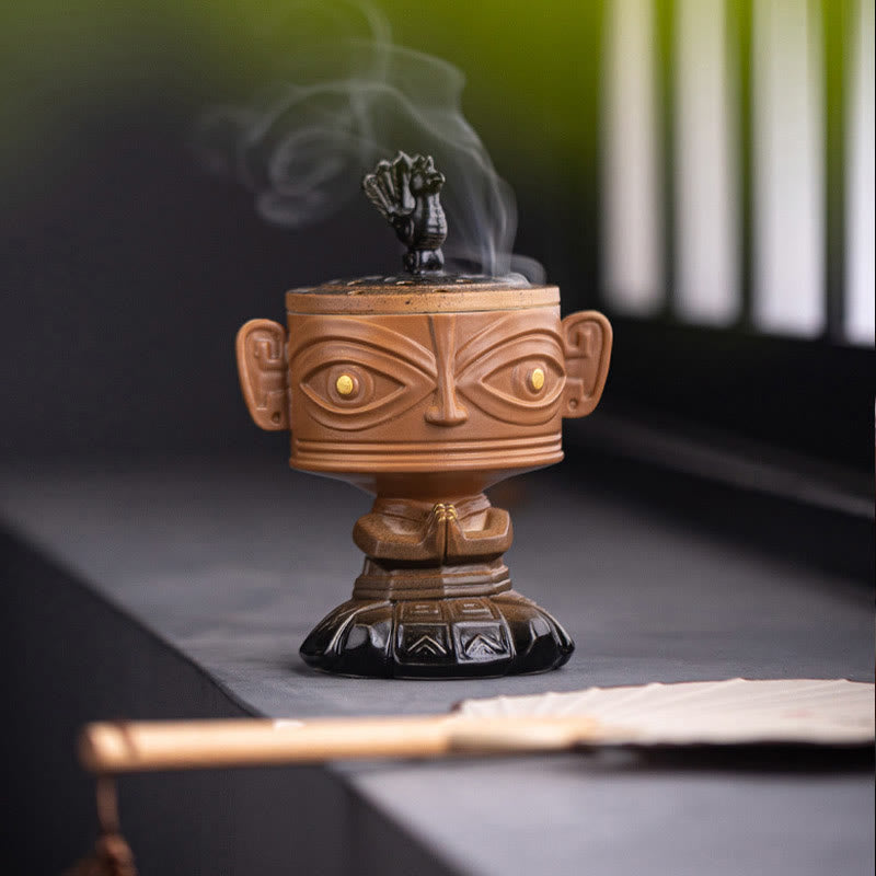 Sanxingdui Keramik-Räuchergefäß für Meditation und Harmonie