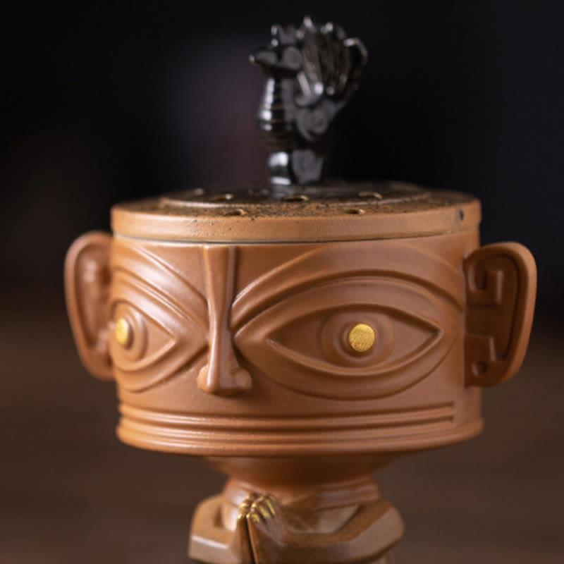 Sanxingdui Keramik-Räuchergefäß für Meditation und Harmonie