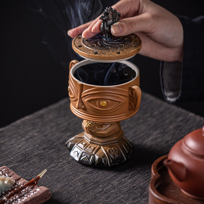 Sanxingdui Keramik-Räuchergefäß für Meditation und Harmonie